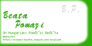 beata pomazi business card